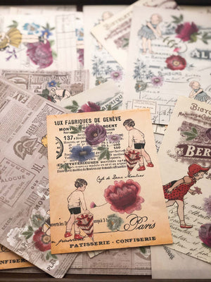 Collage Paper Kit CP003: ‘Blooming’ (12 Sheets/12 枚) 専用紙セット ‘花が咲く’