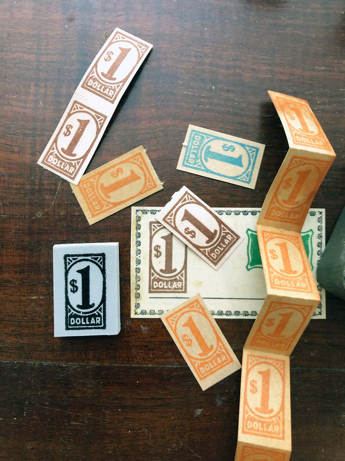 Dollar Ticket (チケット $1.00) ハンコ) mini Rubber Stamp - by Mic Moc at micmoc.com at Mic Moc