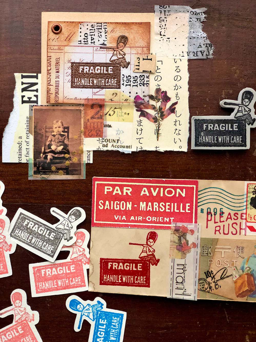 'FRAGILE' Rubber Stamp by Mic Moc (注意して壊れやすいハンドル)from micmoc.com 