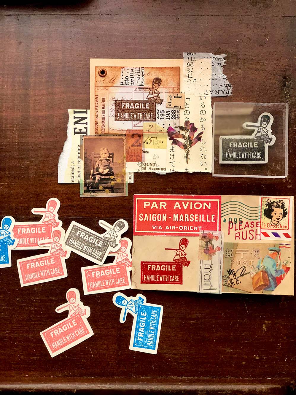 'FRAGILE' Rubber Stamp by Mic Moc (注意して壊れやすいハンドル)from micmoc.com 