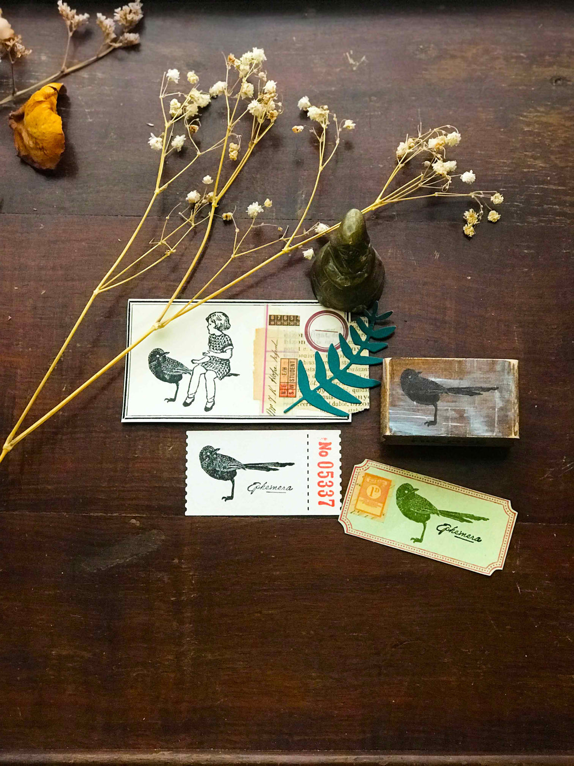 'Golden Whistler' Bird Series Wood Rubber Stamp by Mic Moc from micmoc.com