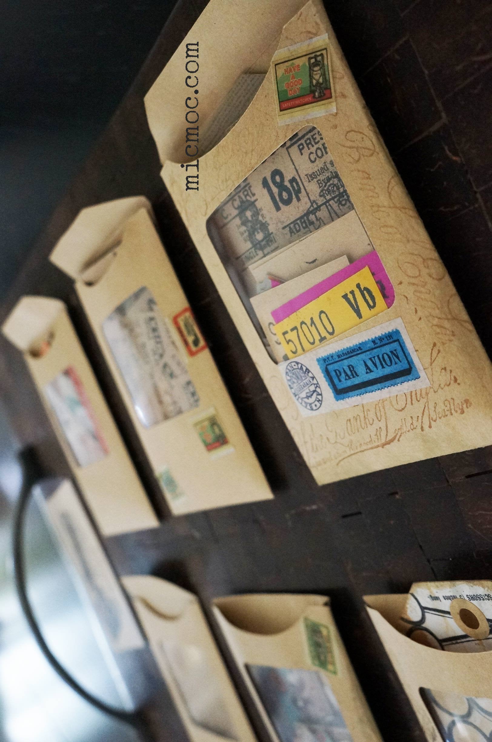 Kraft Envelopes (clear window) Set of 3 - Handcrafted Vintage Ephemera by micmoc.com