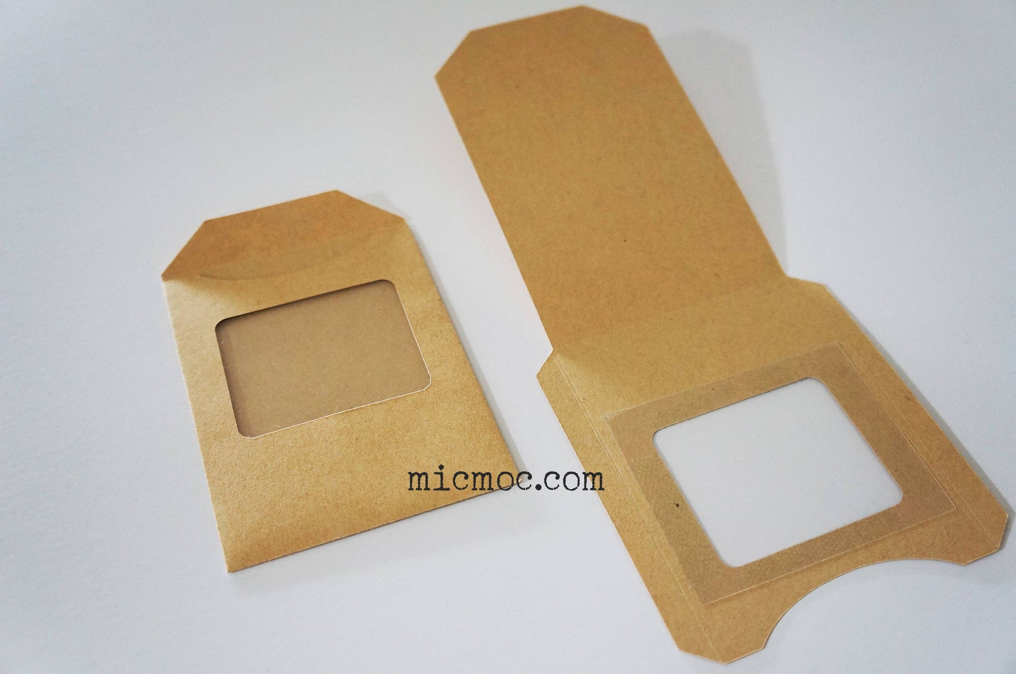 Kraft Envelopes (clear window) Set of 3 - Vintage Ephemera Replicas from micmoc.com at Mic Moc