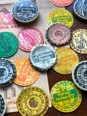 Lemon Soda Bottle Cap Rubber Stamp by Mic Moc (レモンソーダ瓶のキャップ) from micmoc.com