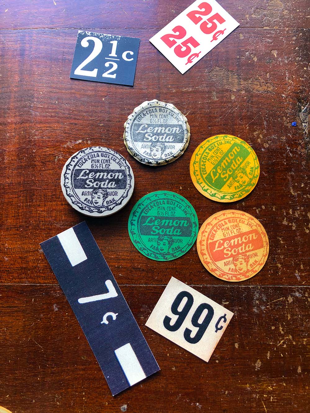 Lemon Soda Bottle Cap Rubber Stamp by Mic Moc (レモンソーダ瓶のキャップ) from micmoc.com