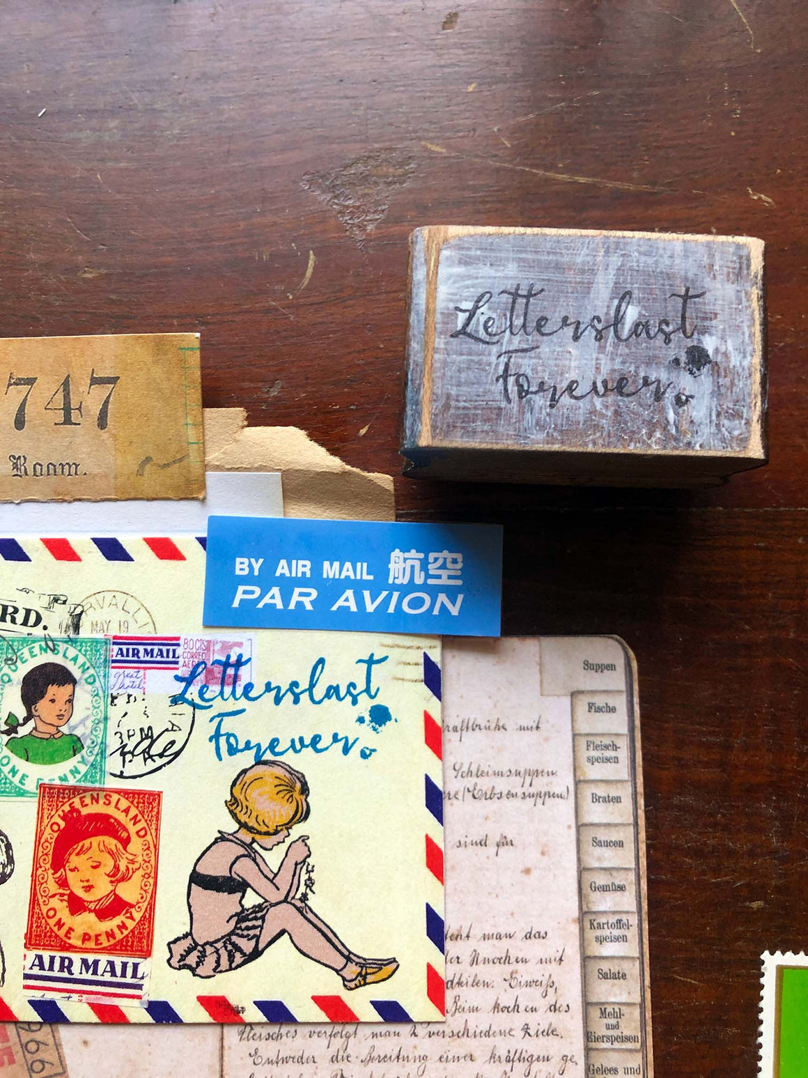 'Letters Last Forever' (Journal Series) Wood Rubber Stamp by Mic Moc from micmoc.com