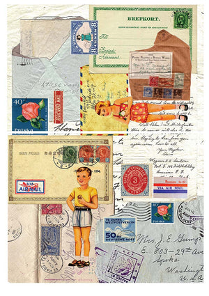 Collage Paper Kit CP006: ‘Mail Remnants'(郵便用紙) 12 Pk