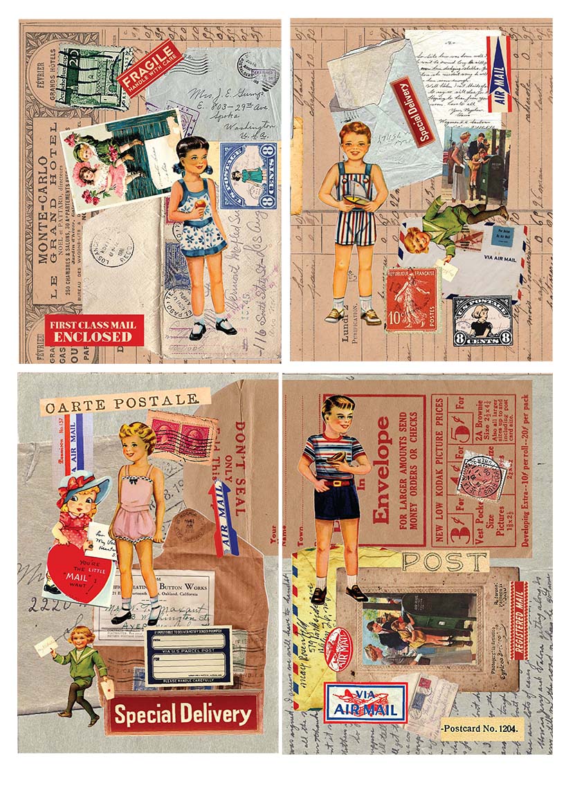 Collage Paper Kit CP006: ‘Mail Remnants'(郵便用紙) 12 Pk