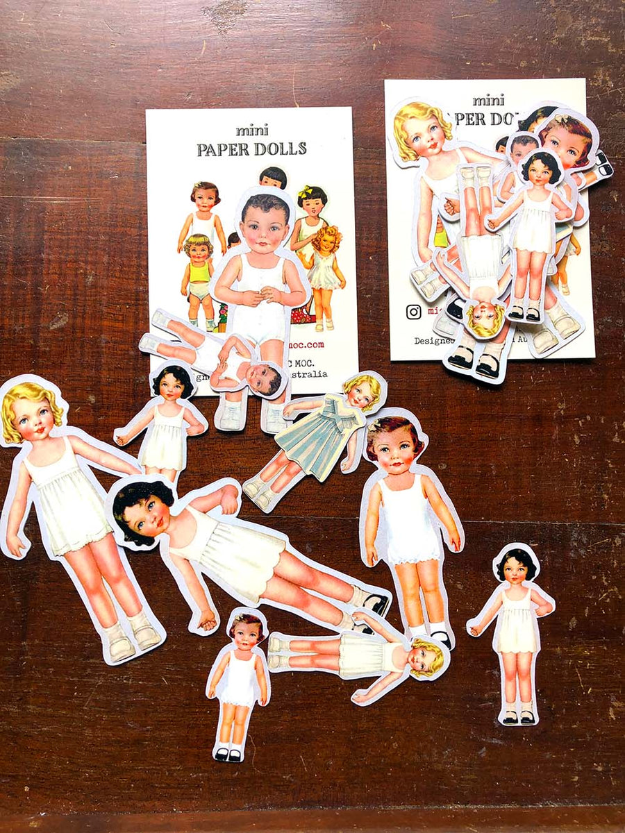Collage Die Cuts 'Mini Paper Dolls' (11Pc/11個) 小さい紙人形 from micmoc.com 