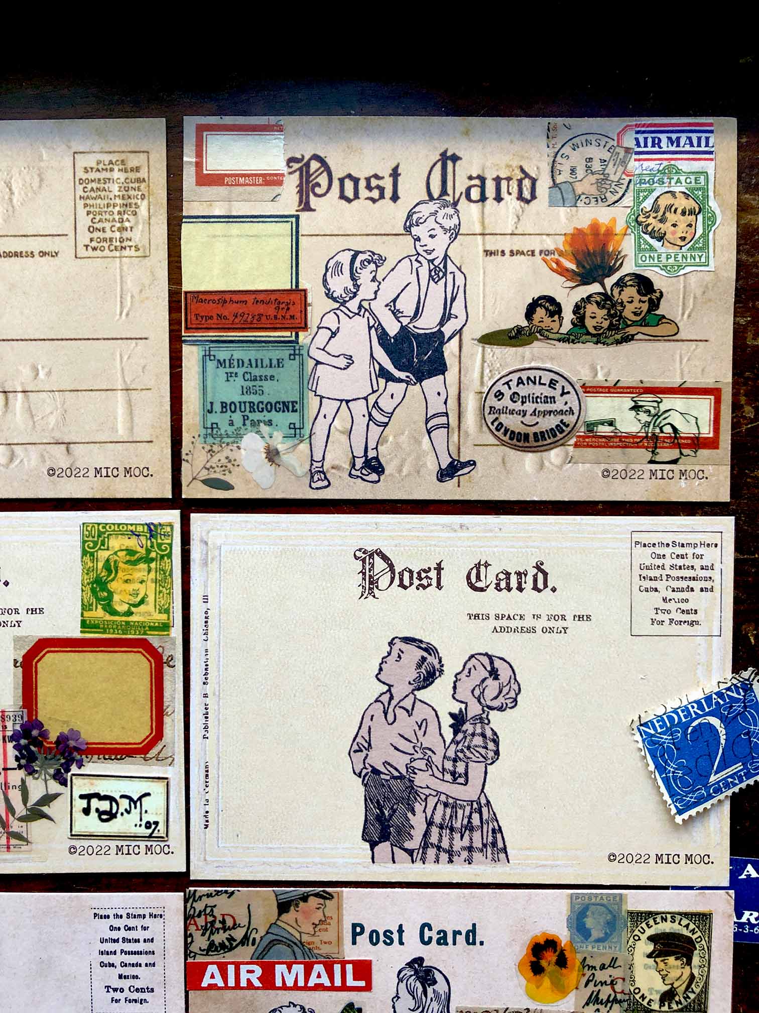 Postales Mini Mini Postcard/Journal Card Set - JC011 'Petite Carte Postale Deux' (ミニ ...