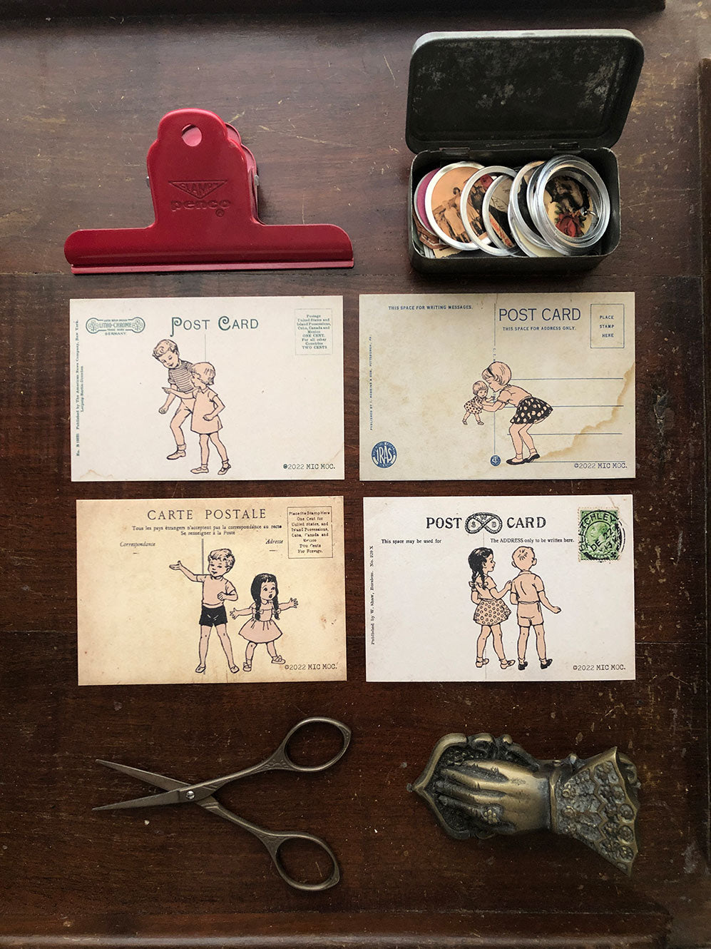 Mini Postcard/Journal Card Set  - JC012 'Petite Carte Playmates' (ミニポストカード:遊び相手) from micmoc.com at Mic Moc 