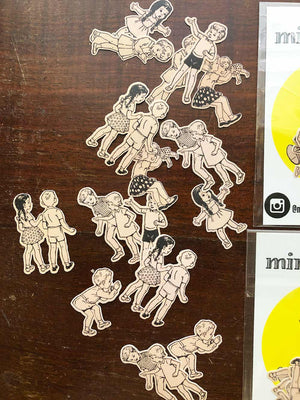'Playmates' - Mini Stickies  (16 Pc/16個貼り紙) Sticker Pack