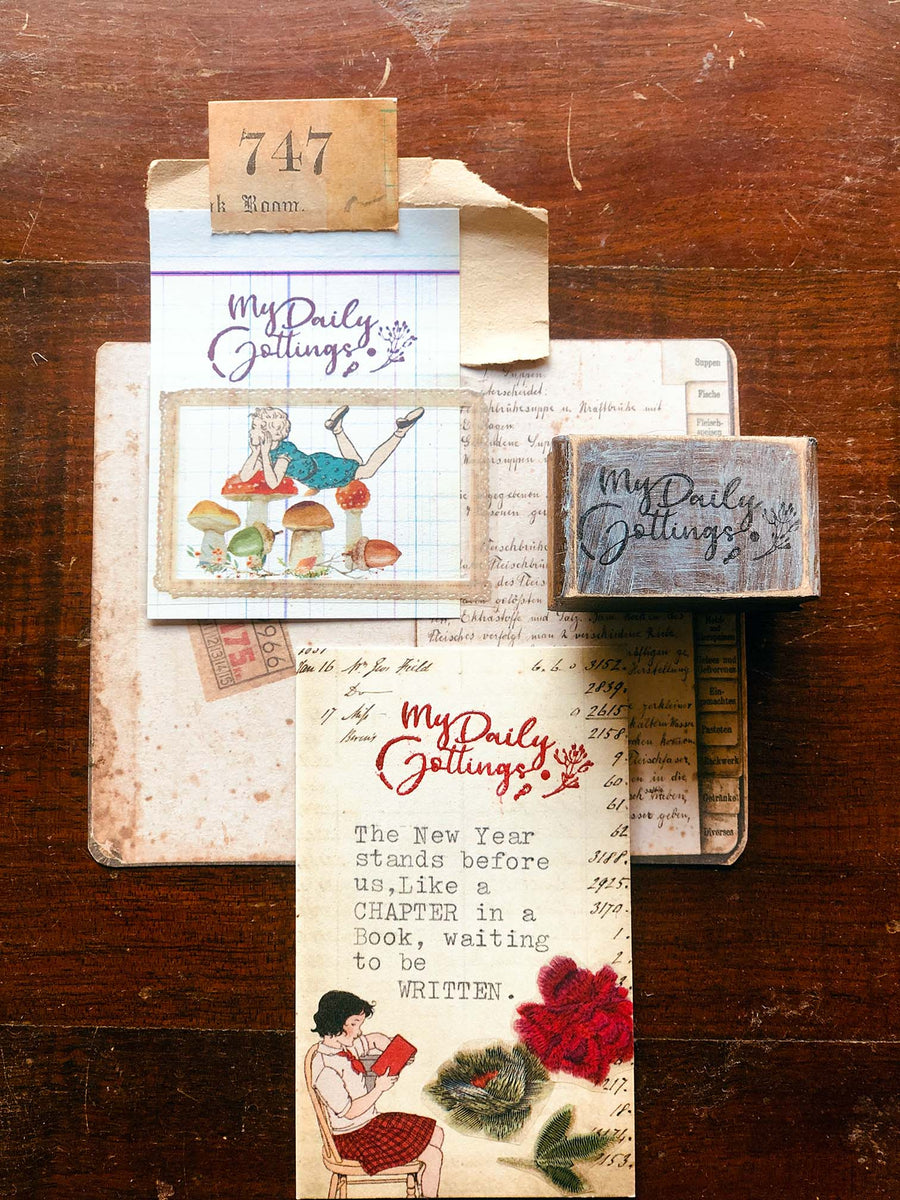 'My Daily Jottings' (Journal Series) Wood Rubber Stamp ('毎日のメモ') by Mic Moc from micmoc.com