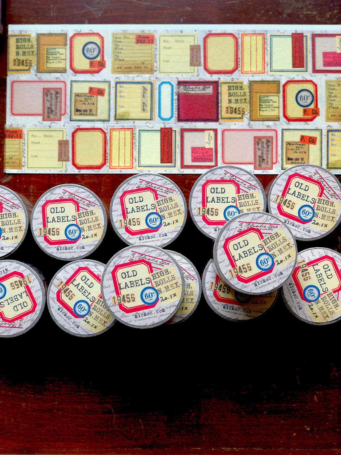 'Old Labels' Washi Tape 30MM - Mic Moc (アンティークラベル和紙)from micmoc.com at Mic Moc