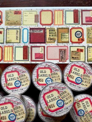 'Old Labels' Washi Tape 30MM - Mic Moc (アンティークラベル和紙)from micmoc.com at Mic Moc