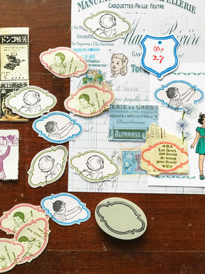 Oval (Flourish) Label Frame Rubber Stamp (楕円形のラベル) - at micmoc.com from Mic Moc