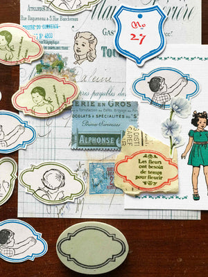 Oval (Flourish) Label Frame Rubber Stamp (楕円形のラベル) - at micmoc.com from Mic Moc