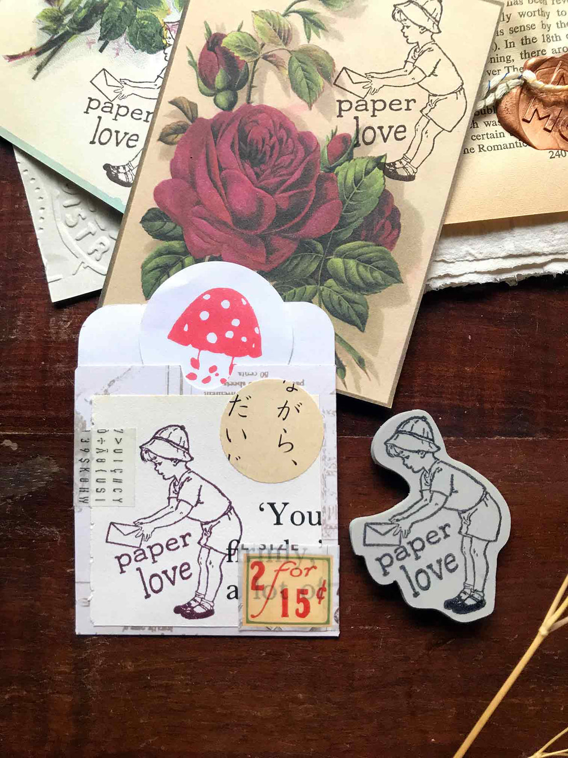 Pre-order 'Paper Love' Rubber Stamp by Mic Moc (紙への愛 )from micmoc.com  Edit alt text