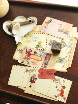 'Please Rush' Wood Rubber Stamp by Mic Moc from micmoc.com