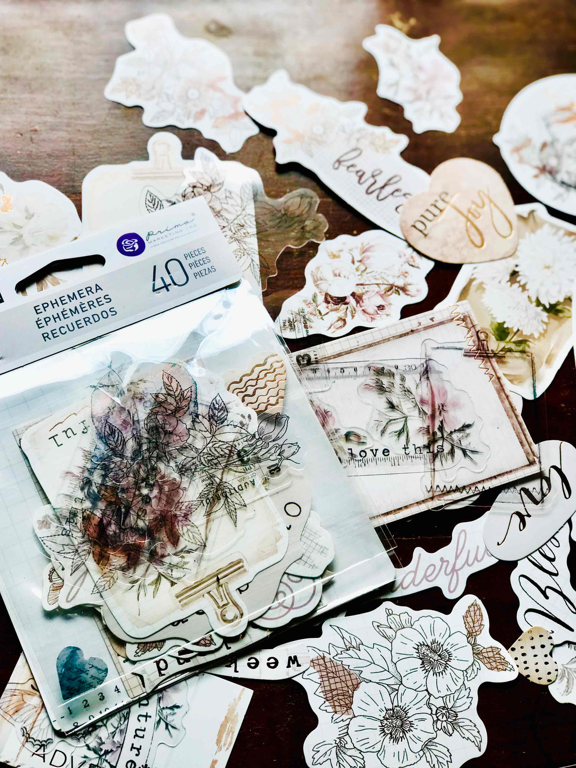 Pretty Pale Acetate & Foil Die Cuts - Prima from micmoc.com at Mic Moc