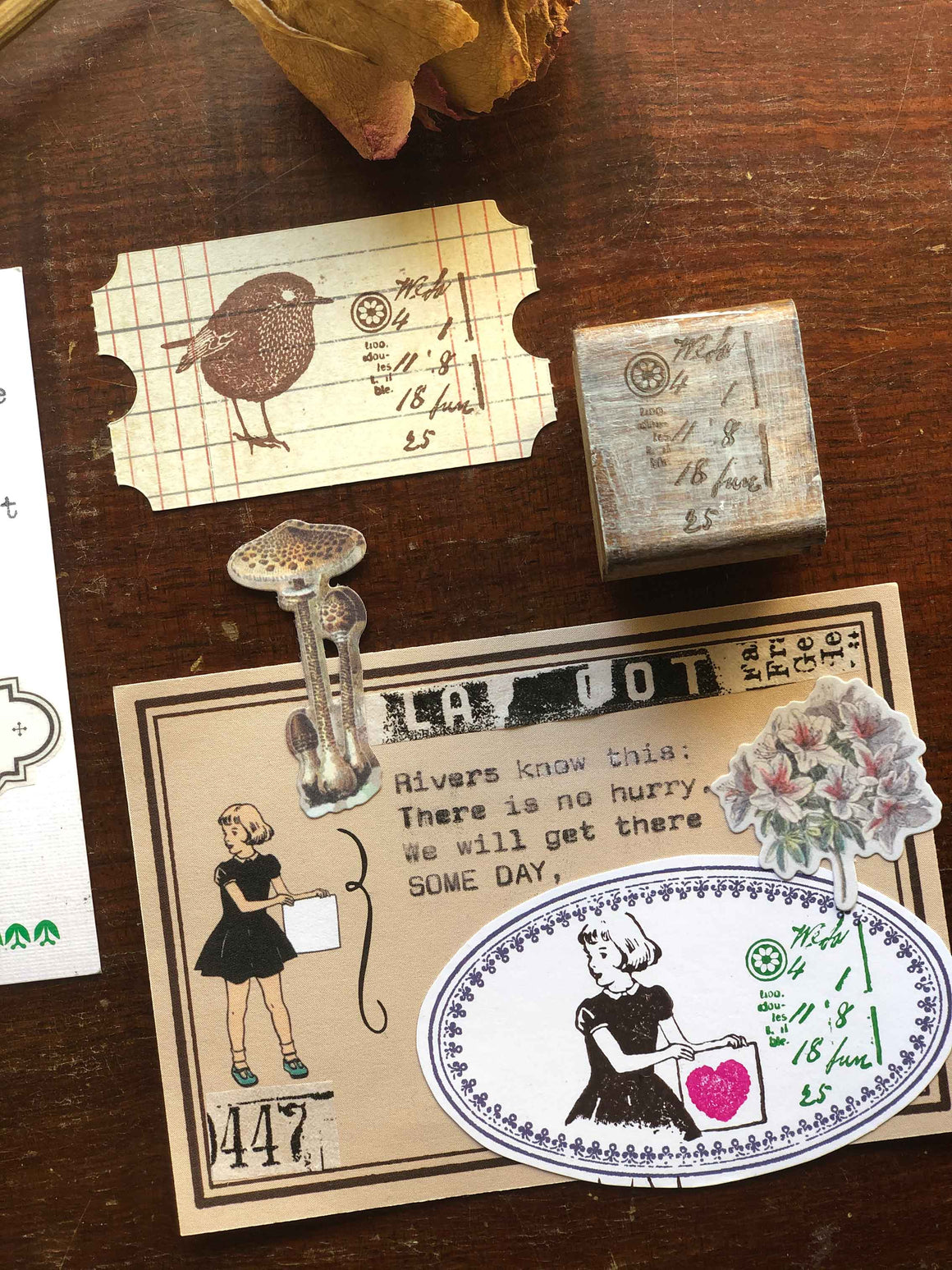 'Rambles' Script Series Wood Rubber Stamp by Mic Moc from micmoc.com