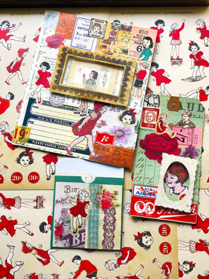 'My Red Storybook' Vintage Children's Illustrations A5 Sticker Set from micmoc.com at Mic Moc Curated Emporium