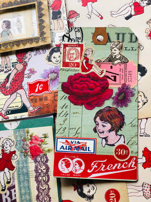 'My Red Storybook' Vintage Children's Illustrations A5 Sticker Set from micmoc.com at Mic Moc Curated Emporium