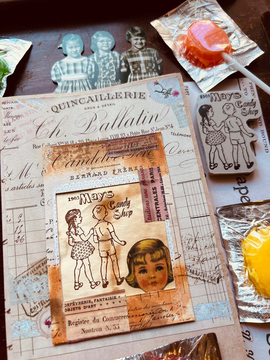 'Retro Candy Store' rubber stamp by Mic Moc(昔からある駄菓子屋)from micmoc.com 