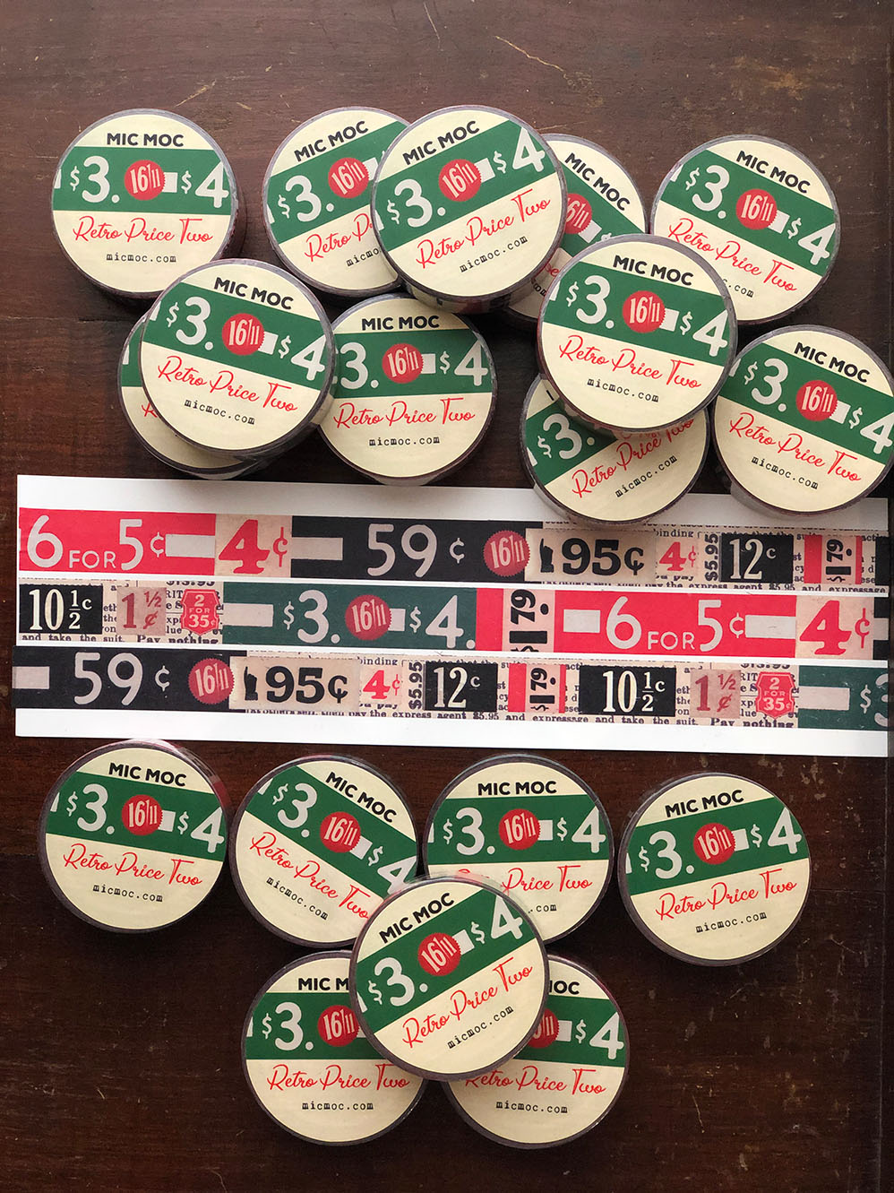 Retro Price Two Washi (Printed)Tape WT24RP2 ヴィンテージプライスチケット和紙 by Mic Moc from micmoc.com