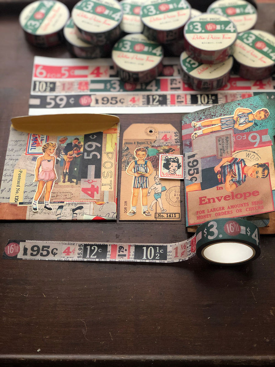 Retro Price Two Washi (Printed)Tape WT24RP2 ヴィンテージプライスチケット和紙 by Mic Moc from micmoc.com