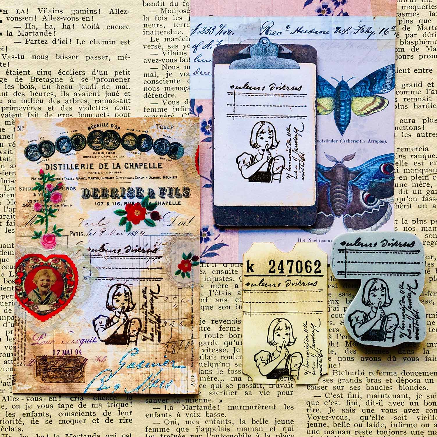 'Secret Note' Rubber Stamp by Mic Moc - (秘密のメモ) - from micmoc.com