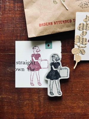 Pre-order 'Sign Girl' Rubber Stamp by Mic Moc (看板を持っている女の子) from micmoc.com