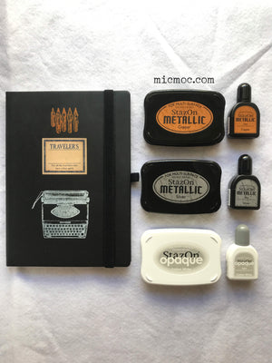 Staz On Metallic Ink Pad - Copper (Ink Set with re-inker) from micmoc.com at Mic Moc Curated Emporium 