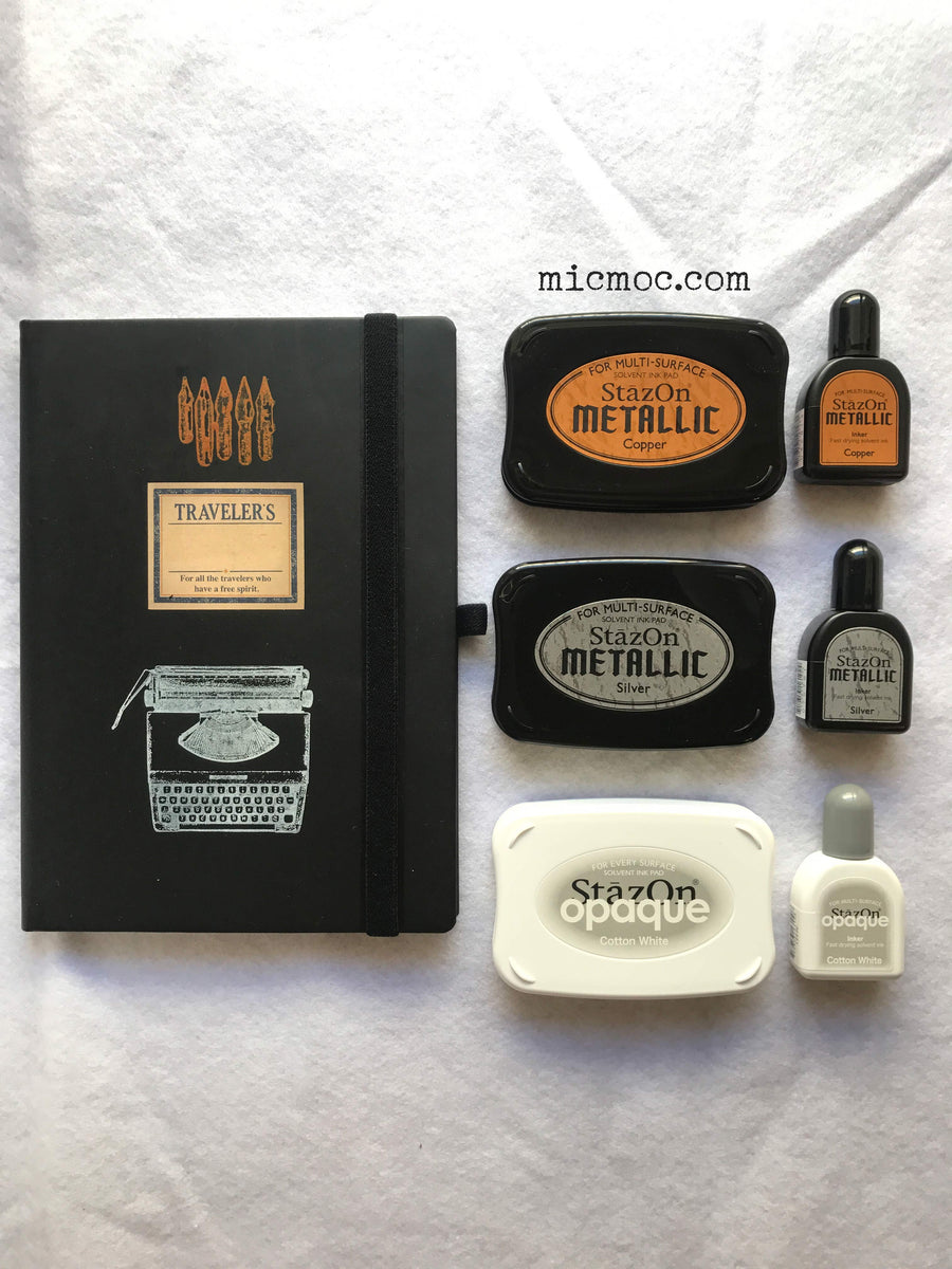Staz On Metallic Ink Pad - Silver (Ink Set with re-inker) from micmoc.com at Mic Moc Curated Emporium 