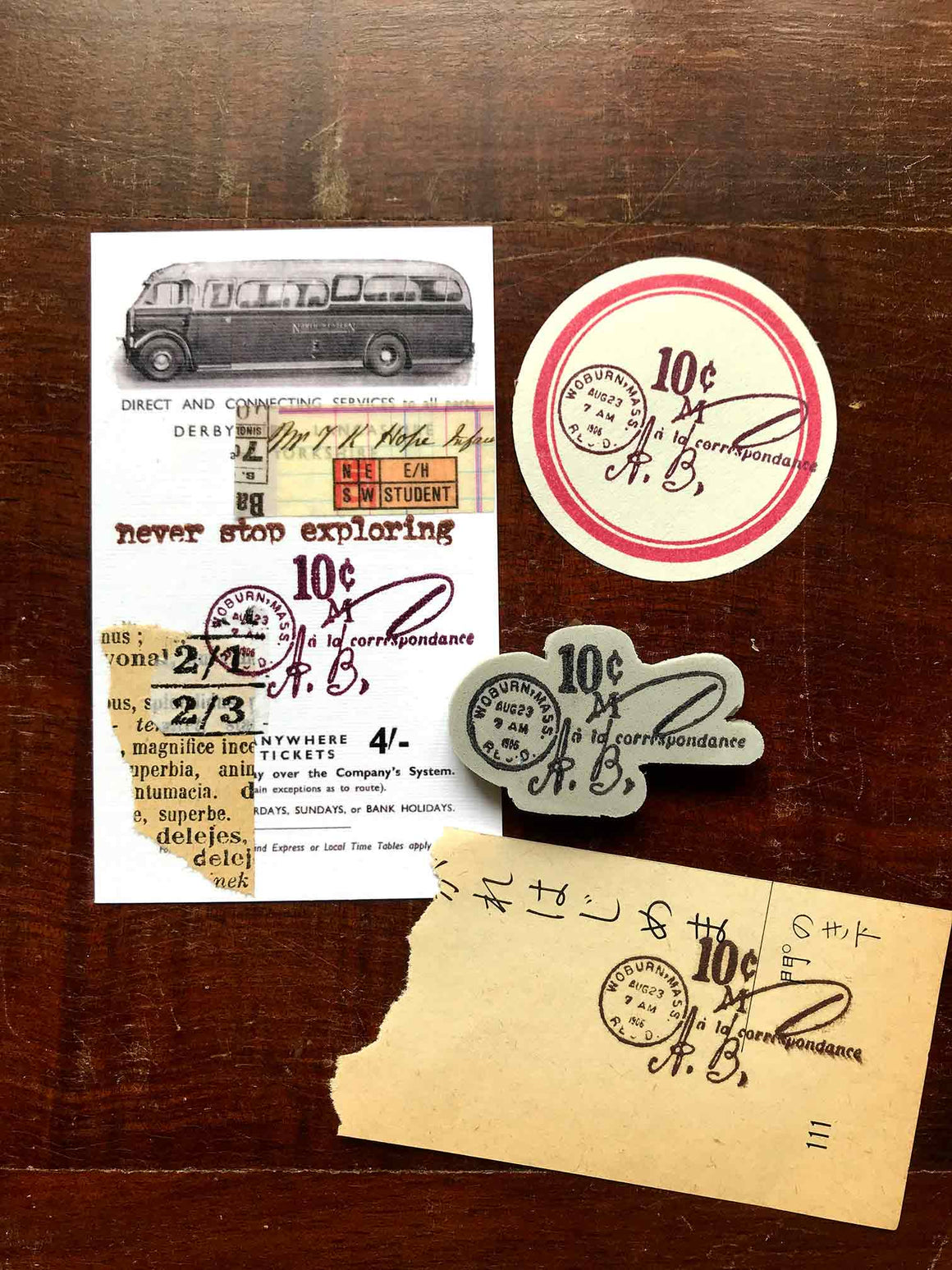 'Ten Cents Post Mark' Rubber Stamp by Mic Moc (10セントの郵便消印) from micmoc.com