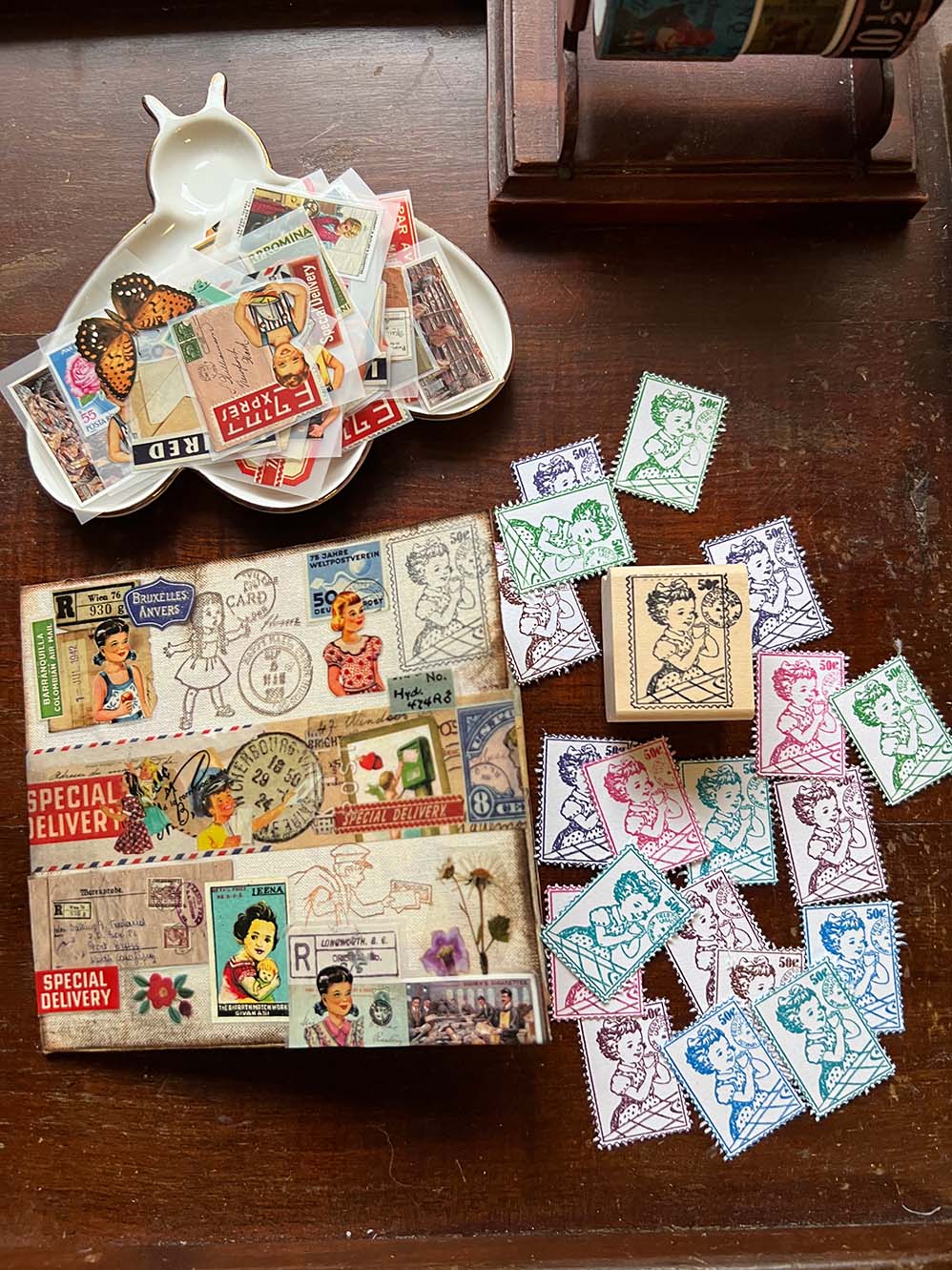 'Time For Tea' Wood Rubber Stamp by Mic Moc (お茶の時間)