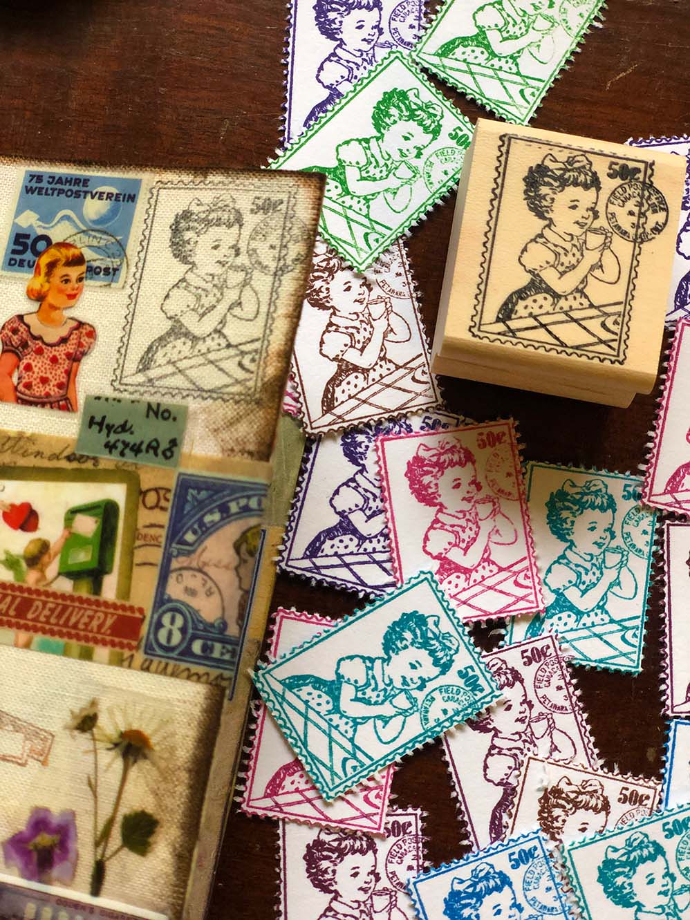 'Time For Tea' Wood Rubber Stamp by Mic Moc (お茶の時間)