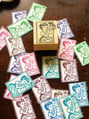 'Time For Tea' Wood Rubber Stamp by Mic Moc (お茶の時間)