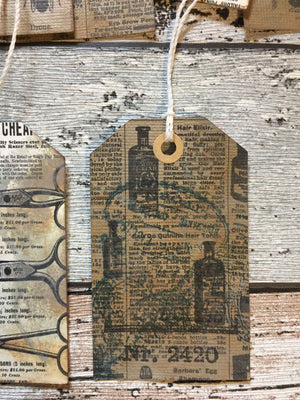 Vintage Gift Tags - VE01- Handcrafted Vintage Ephemera (Set of 3) by micmoc.com at Mic Moc