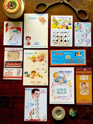Die Cuts 'Vintage Button Cards' (アンティークボタン ダイカット紙) - 10 Pc from micmoc.com at Mic Moc