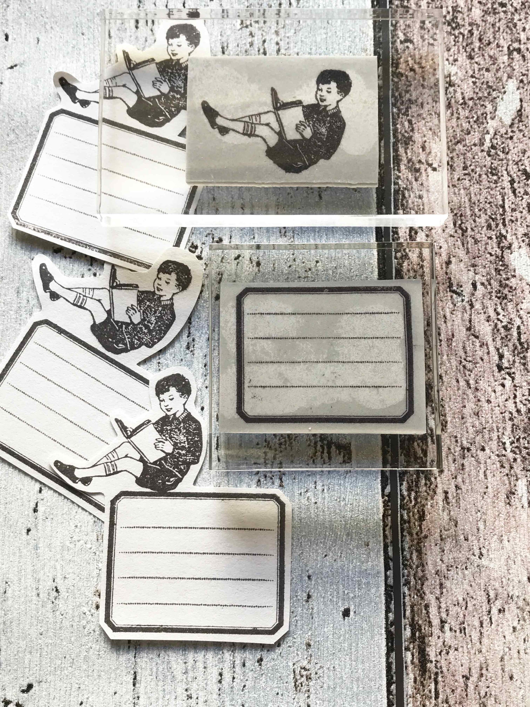 'Vintage Lined Label' Rubber Stamp by Mic Moc from micmoc.com