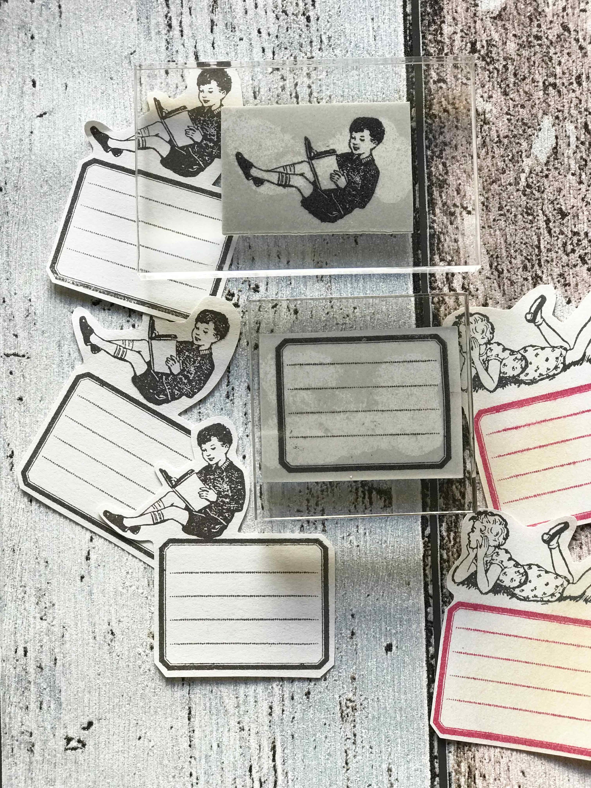 'Vintage Lined Label' Rubber Stamp by Mic Moc from micmoc.com