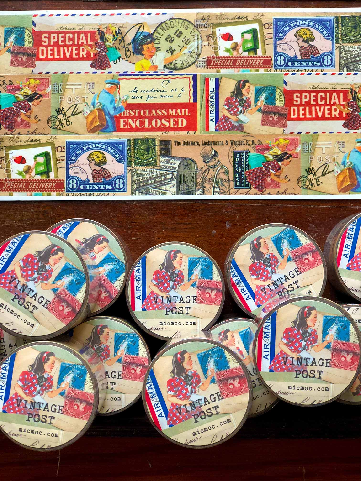 'Vintage Post' Washi Tape 30MM - Mic Moc (ヴィンテージポスト和紙)from micmoc.com at Mic Moc