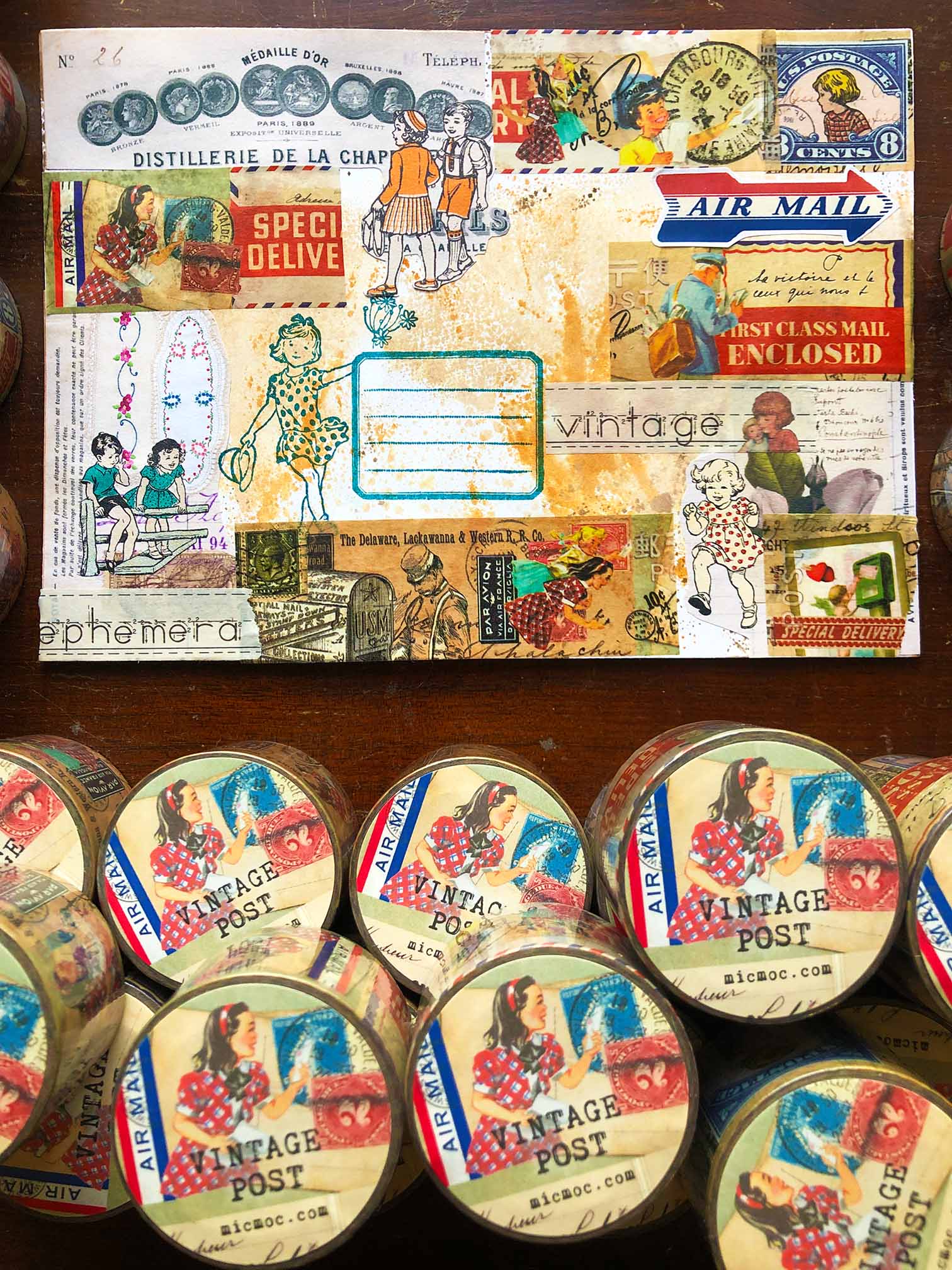 'Vintage Post' Washi Tape 30MM - Mic Moc (ヴィンテージポスト和紙)from micmoc.com at Mic Moc