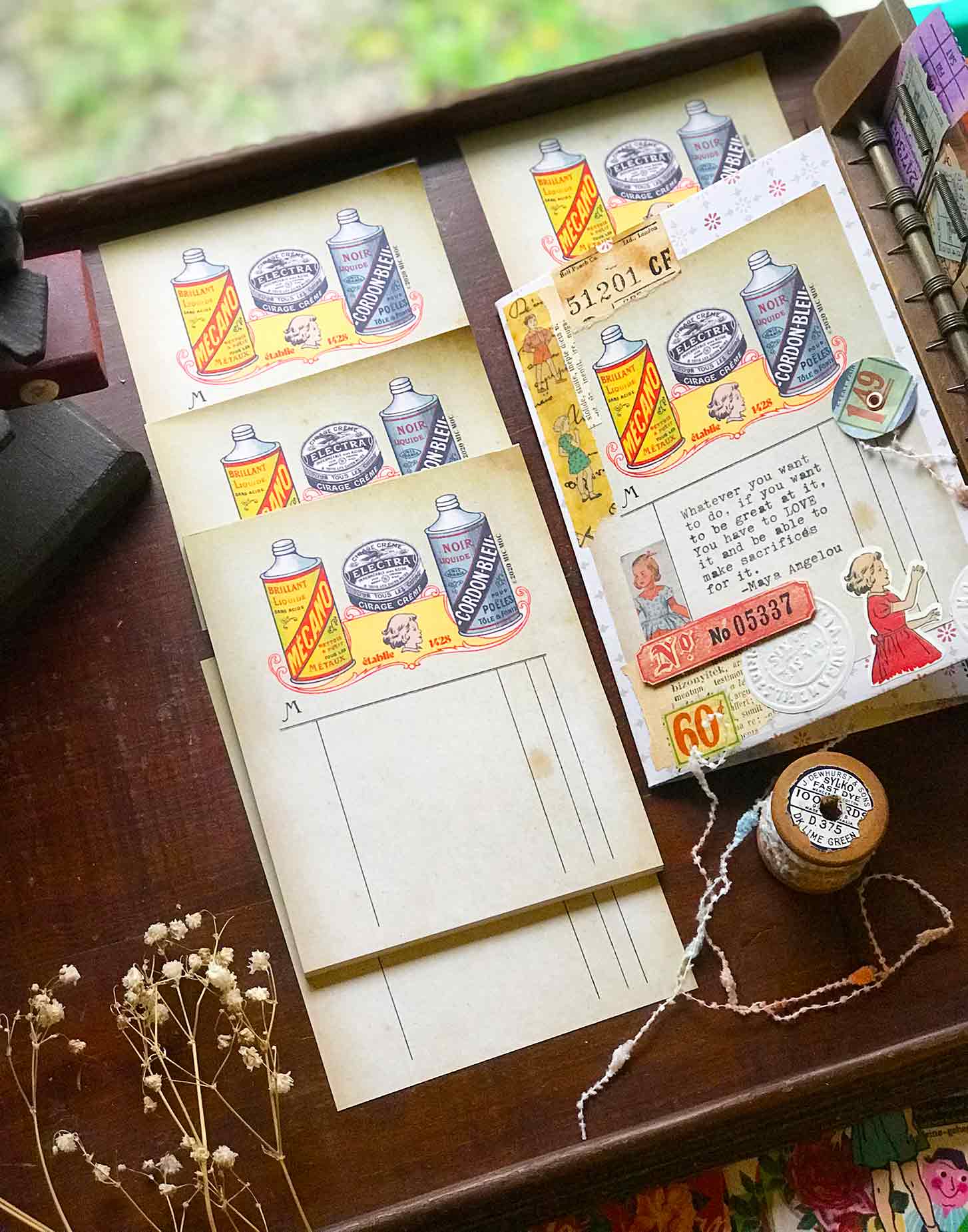 'Vintage Shine' Vintage Replica Receipt Note Pad - by Mic Moc  (金属磨きワックスメモ帳)